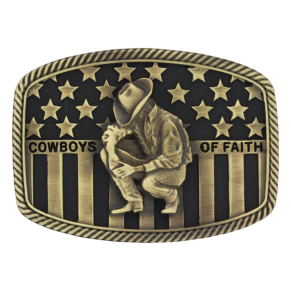 Cowboys of Faith Heritage Flag Attitude Buckle A706C