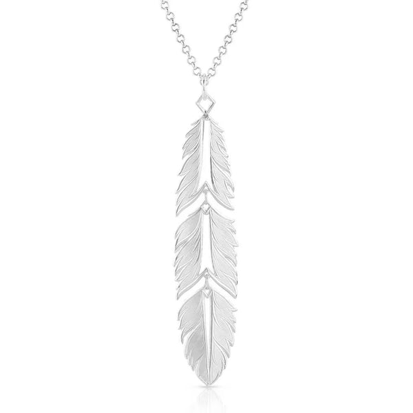 Freedom Feather American Made Montana Silversmith Necklace-AMNC5459