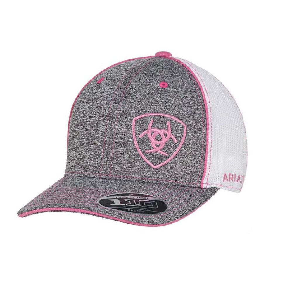 Ariat Womens Hat Baseball Cap Mesh Snap Back Logo Grey 1504930