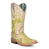 Corral Ladies White & Green Fluorescent Boots C3967