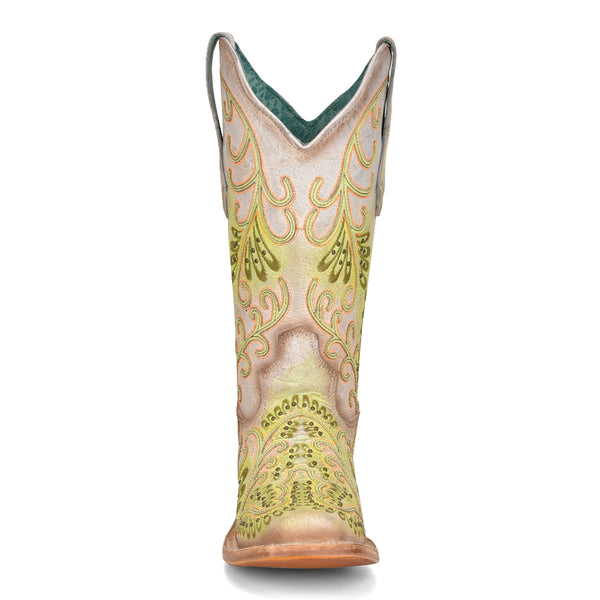 Corral Ladies White & Green Fluorescent Boots C3967
