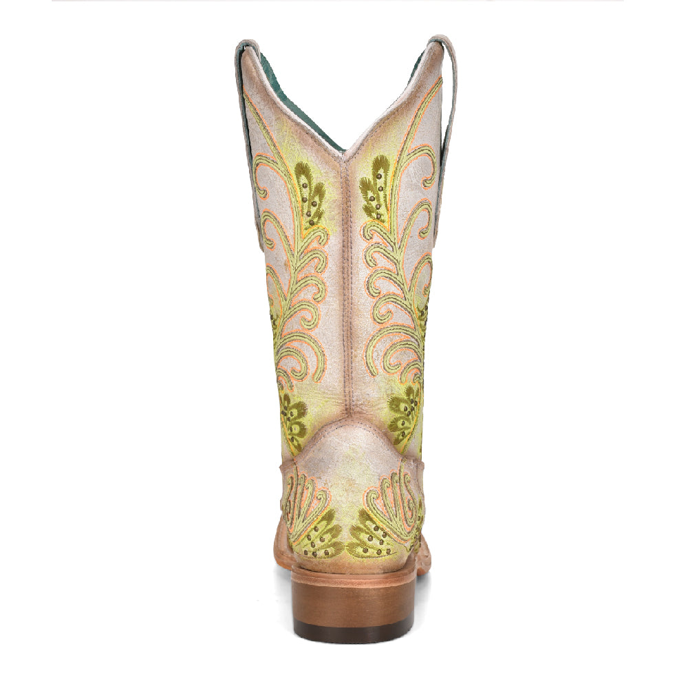 Corral Ladies White & Green Fluorescent Boots C3967