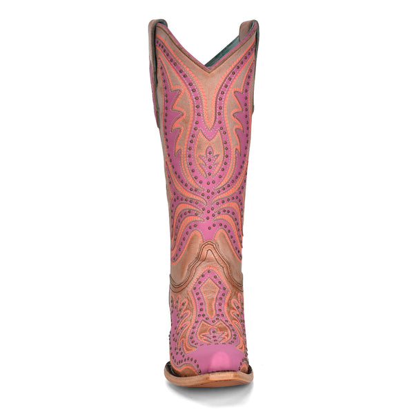 Corral Ladies Pink Overlay & Fluorescent Embroidery Boots C3970
