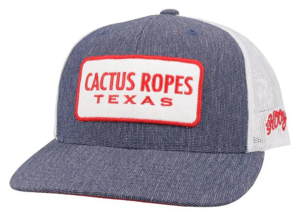 Hooey Cactus Ropes Denim/White Ball Cap CR077