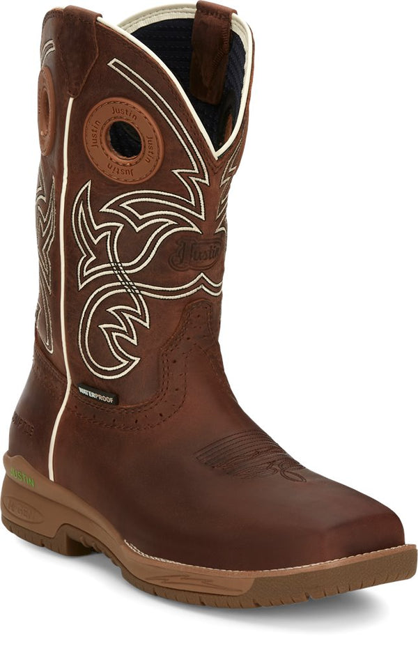 Justin Men's Nitred Spice Brown Cowhide Work Boot Nano Toe CR3201