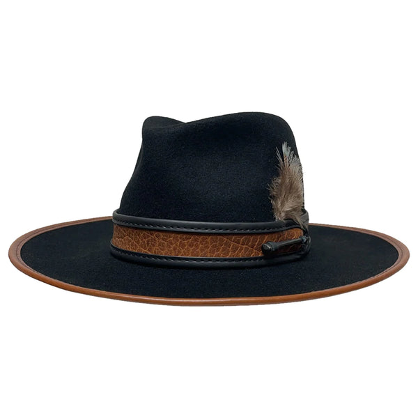 American Hat Makers Chicago Black Felt Fedora Hat