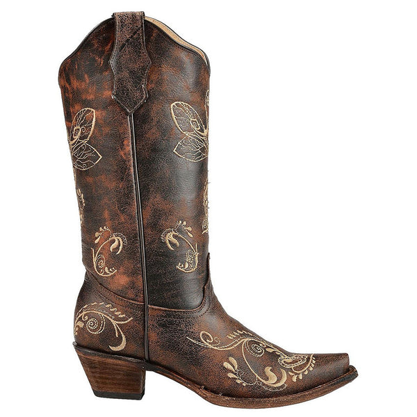 Circle G Ladies Dragonfly Embroidered Western Boots L5001