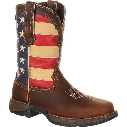 Durango Ladies Steel Toe Patriotic Flag Work Boots DRD0234