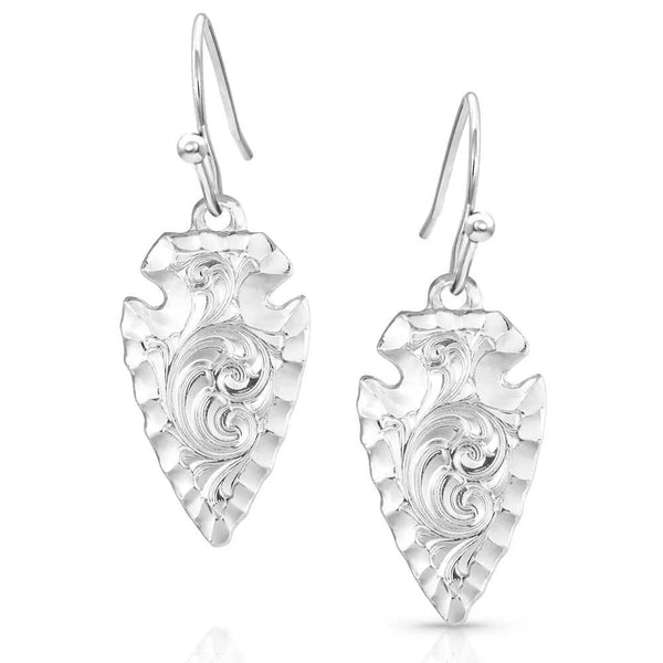 Montana Silversmiths Chiseled Arrowhead Earrings-ER5393