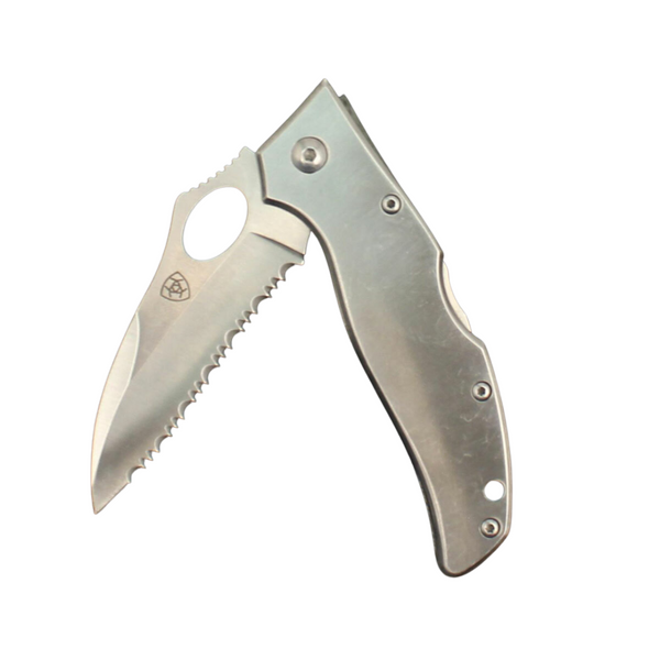 Ariat Folding Knife Serrated Silver A710010036