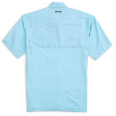 Men's Heybo The Beaufort Short Sleeve Shirt Azure Blue HEY6011