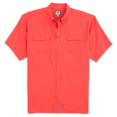 Men's Heybo The Beaufort Short Sleeve Shirt Coral HEY6020