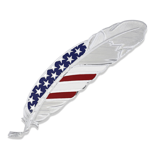 Montana Silversmiths Stars & Stripes USA Flag Hat Feather HF4692USA