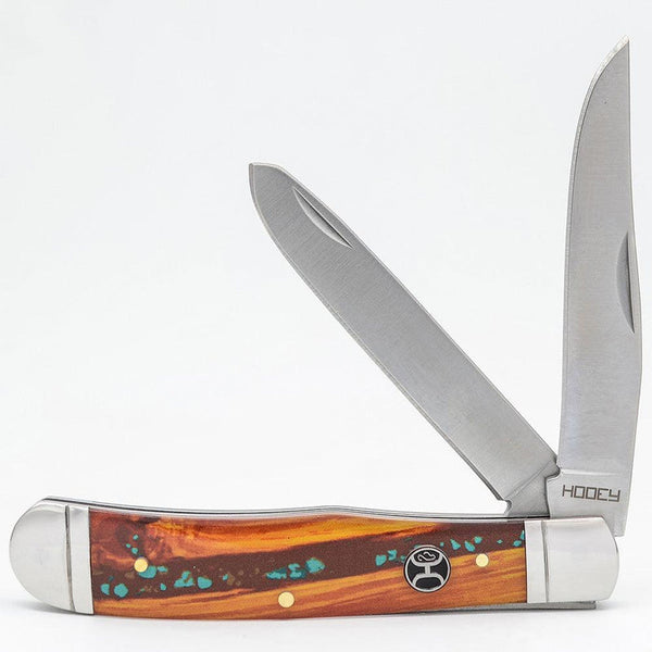 Hooey Brown/Turquoise Trapper Large Knife HK115-02