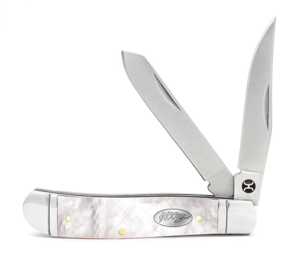 HOOEY "MOTHER OF PEARL TRAPPER" KNIFE, LARGE HK125