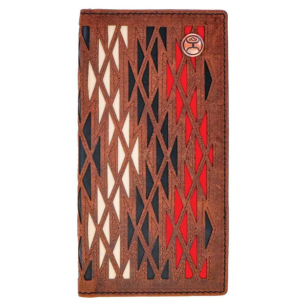 Hooey "Chapawee" Rodeo Hooey Wallet Ivory/Red with Aztec Print HW012-CRRD