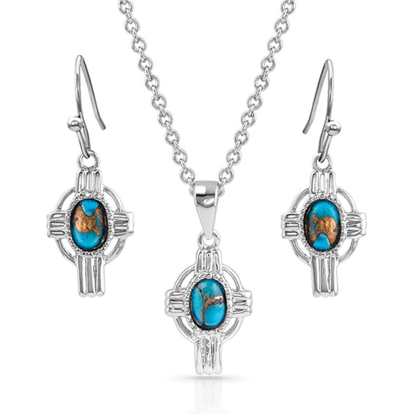 Montana Silversmiths Easter Cross Turquoise Jewelry Set