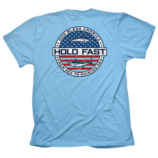 Hold Fast Men's T-Shirt Sea To Shining Sea- Light Blue