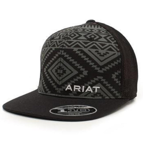ARIAT Men's Aztec Black Flat Bill Cap 1508701