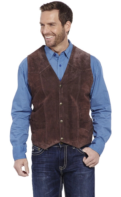 Cripple Creek Mens Suede Leather Snap Western Vest ML3061-21 Rust