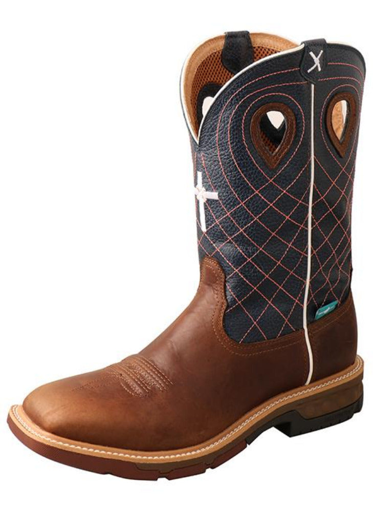 Twisted X Men’s 12″ Alloy Toe Western Work Boot with Cell Stretch  MXBAW01