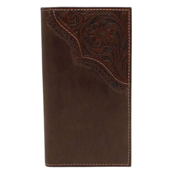 Nocona Men's Floral Tooled Edge Brown Rodeo Wallet N500035002