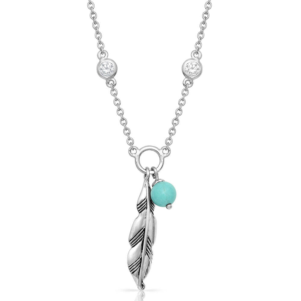 Montana Silversmiths Charming Feather & Turquoise Necklace