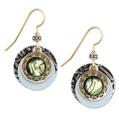 Silver Forest Abalone Layered Earrings NE-0662