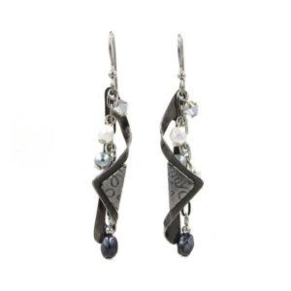 Silver Forest Silver Beaded Chain Earrings NE-1159A