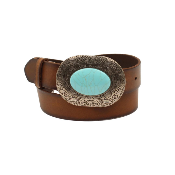 Nocona Ladies Stained Edges Turquoise Stone Belt - N320001402