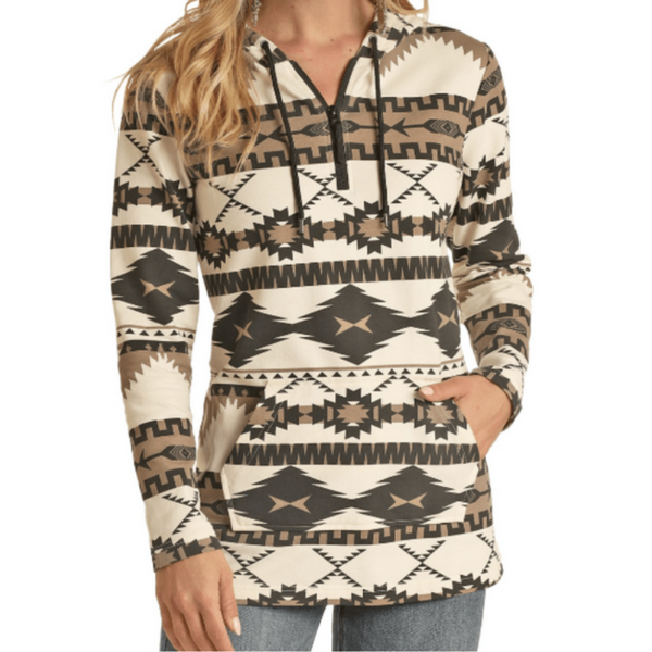 Ladies Powder River Outfitters 1/4 Zip Aztec Pullover PRWO91RZXN