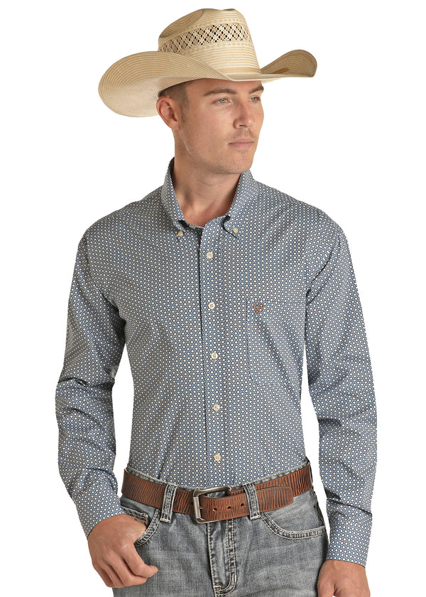 Panhandle Long Sleeve Geo Woven Button down RRMSODR0PN