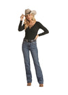 ROCK and Roll Ladies Ladies Yoke Detail High Rise Boot Cut Jeans RRWD4HR0G3