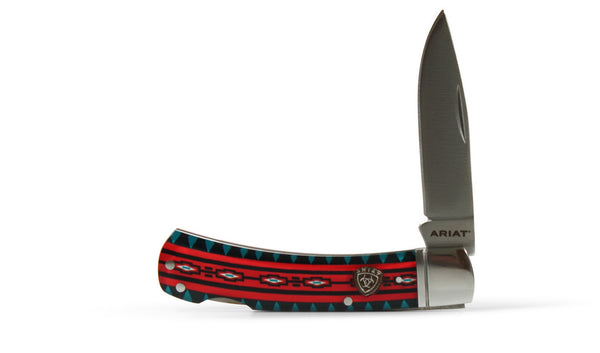 Ariat Red Southwest Pattern 3" Knife A710011397
