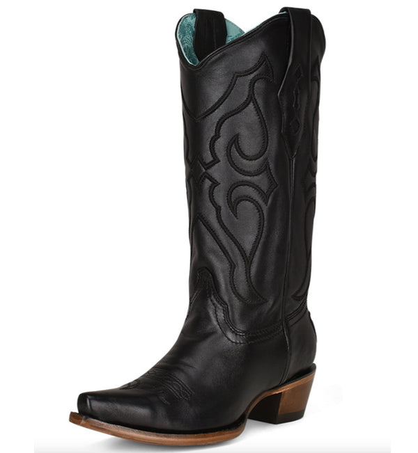 Corral Ladies Black Matching Stitch Inlay Boots Z5072