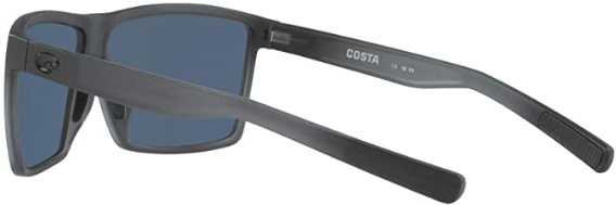 Costa Del Mar Men's Rincon Rectangular Sunglasses Smoke Crystal W/Blue mirror