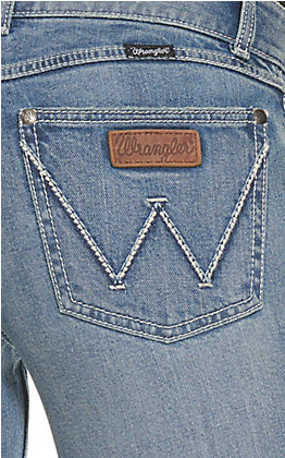 Wrangler Ladies Retro Mae Light Wash Mid Rise Flare Jeans 09MWFNT