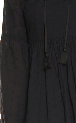 Wrangler Ladies Retro Black Swiss Dot Tunic Long Bell  Sleeves Dress LWD539X