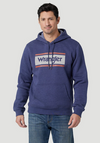 Wrangler Men's Classic Logo Tag Pullover Hoodie in Denim Heather 112319202