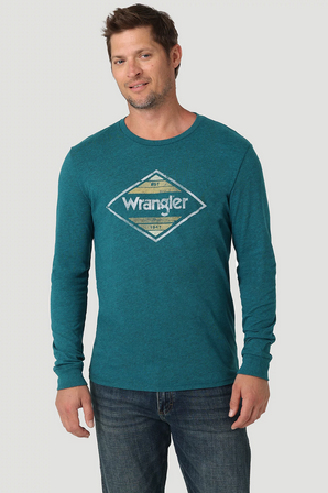 Wrangler Men's Long Sleeve Triangle Frame Logo T-Shirt 112319285
