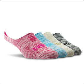 Ariat Ladies No Slip No Show Sock 4 Pair Multi Color Pack 10038242 Large