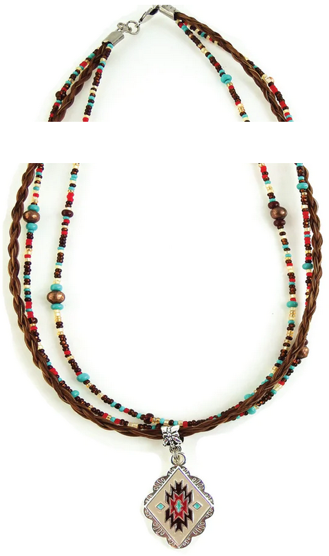 Cowboy Collectible Chama Seed Bead Necklace N6-20