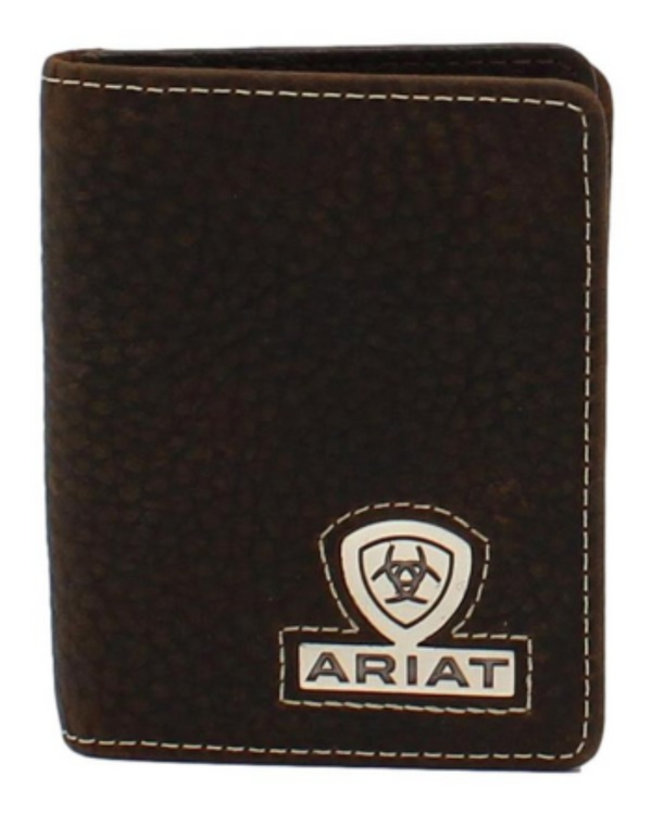 Ariat Western Wallet Mens Bifold Concho Logo Brown Rowdy A35469282