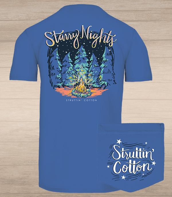 Struttin' Cotton Starry Nights Ladies Pocket Tee