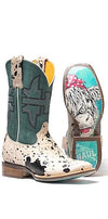 Tin Haul Ladies Shaggy Spot Boots #14-021-0007-1453
