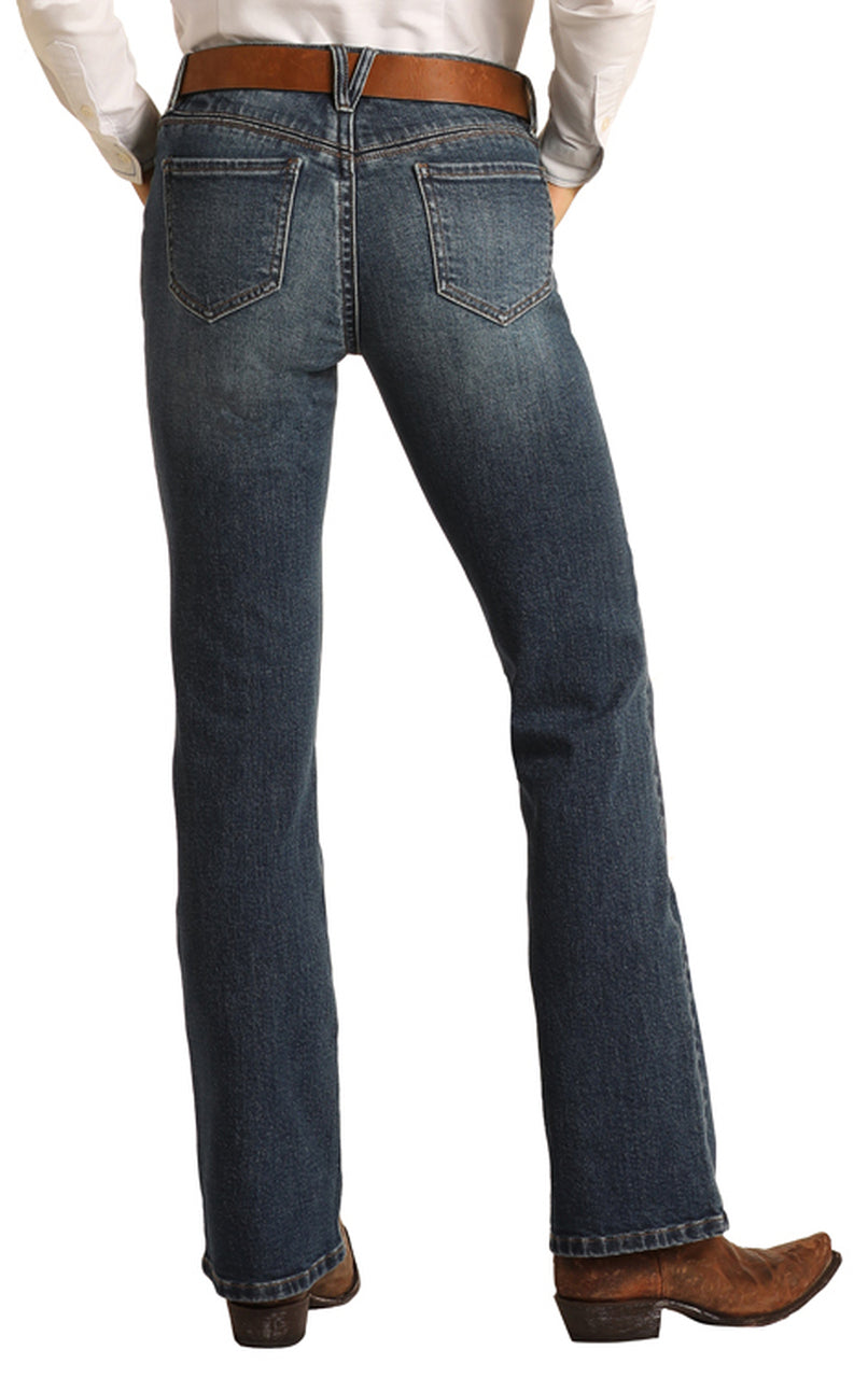 ROCK AND ROLL LADIES BOOTCUT RIDING JEAN W7_1692