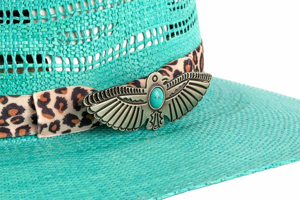 Charlie 1 Horse Right Meow Turquoise Straw hat CSRTMW-3436