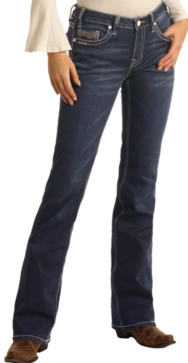 Extra Stretch Mid Rise Bootcut Jeans