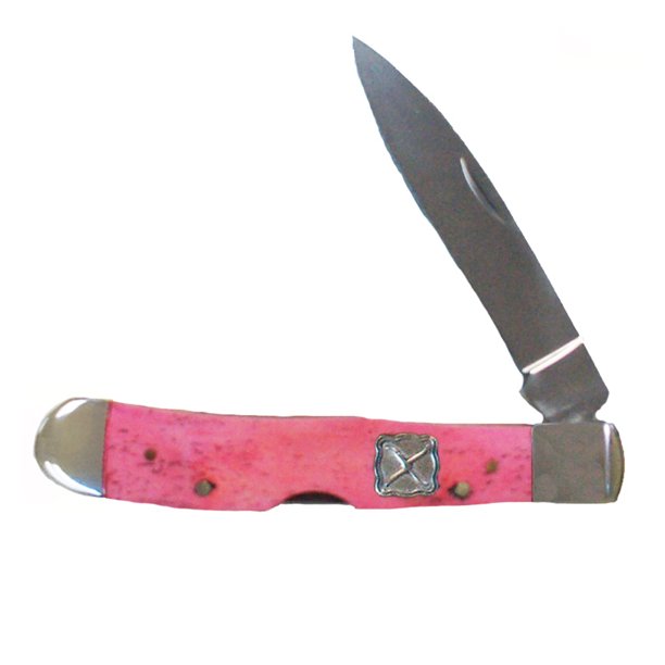 Twisted X 4 1/4 In Twisted X Folding Knife Pink Bone Handle Closed