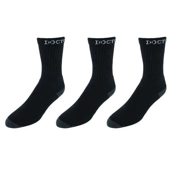 Boot Doctor Men's Black Super Crew 3Pk Boot Socks 0498001
